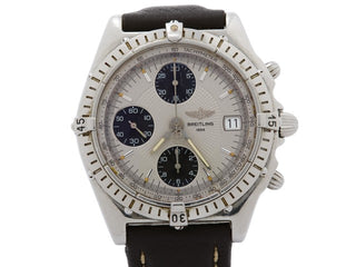Breitling Chronomat Chronometer Automatic Watch stainless Steel Dial and leather bracelet