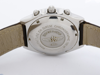 Breitling Chronomat Chronometer Automatic Watch stainless Steel Dial and leather bracelet