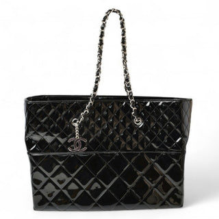 Chanel Vinyl Quilted Large In The Business Tote Black