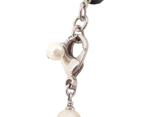 Chanel Vintage CC Pendant Metal with Faux Pearls