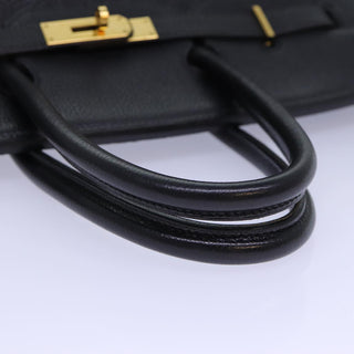 Hermes Birkin Handbag Black Clemence with Palladium Hardware