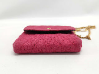 Chanel Classic Flap Card Holder on Chain Quilted Jersey