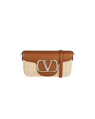 Valentino - Vlogo Wicker and Leather crossbody