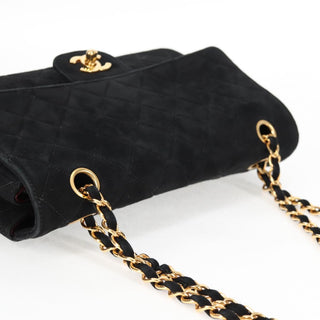 Chanel Vintage Classic Double Flap Bag Quilted Suede