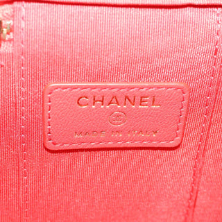 Chanel Classic Vanity Case with Chain Striped Raffia and Jute