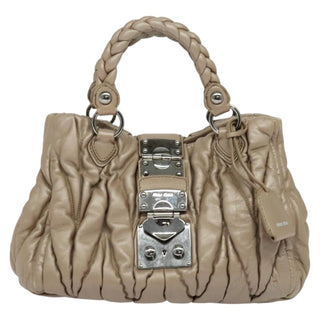 Miu Miu Coffer Convertible Satchel Matelasse Leather