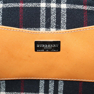 Burberry Zip Tote Leather and Haymarket Check Coated Canvas