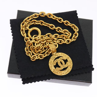 Chanel CC Open Heart Pendant Necklace Metal