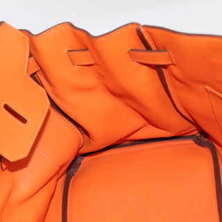 Hermes Birkin Handbag Orange Togo with Palladium Hardware