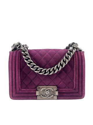 Chanel Boy Flap Bag Quilted Velvet