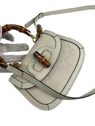 Gucci Bamboo 1947 Top Handle Bag Jumbo GG Canvas