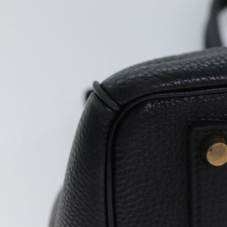 Hermes Birkin Handbag Black Clemence with Palladium Hardware