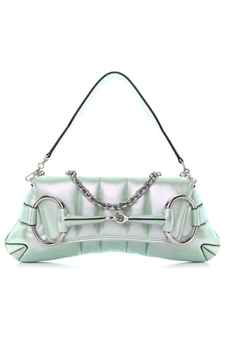 Gucci Horsebit Chain Shoulder Bag Vertical Quilted Leather