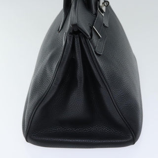 Hermes Birkin Handbag Black Clemence with Palladium Hardware