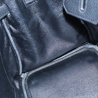Hermes Birkin Handbag Black Clemence with Palladium Hardware