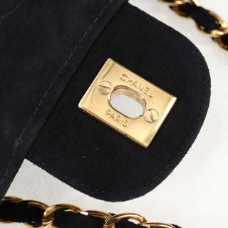 Chanel Vintage Classic Double Flap Bag Quilted Suede