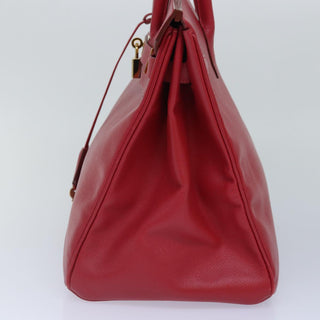 Hermes Birkin Handbag Red Ardennes with Gold Hardware