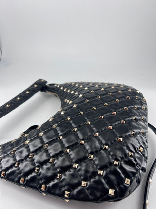 Valentino Garavani Rockstud Bow Double Zip Wristlet Clutch Leather