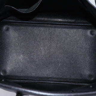 Hermes Birkin Handbag Black Clemence with Palladium Hardware