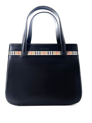 Burberry Nova Check Tote Leather