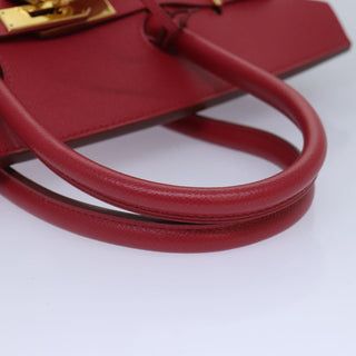 Hermes Birkin Handbag Red Ardennes with Gold Hardware