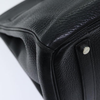 Hermes Birkin Handbag Black Clemence with Palladium Hardware