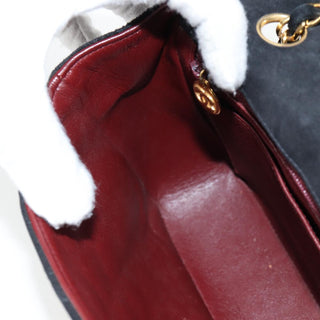 Chanel Vintage Classic Double Flap Bag Quilted Suede