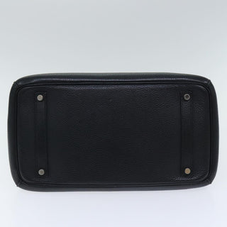 Hermes Birkin Handbag Black Clemence with Palladium Hardware