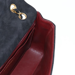 Chanel Vintage Classic Double Flap Bag Quilted Suede