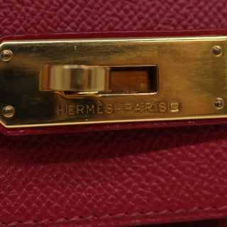 Hermes Birkin Handbag Red Ardennes with Gold Hardware