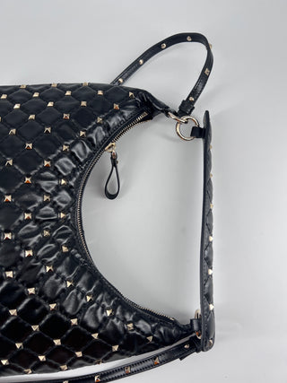 Valentino Garavani Rockstud Bow Double Zip Wristlet Clutch Leather