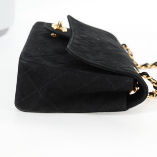 Chanel Vintage Classic Double Flap Bag Quilted Suede