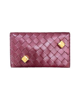 469899 bottega veneta maroon woven WOC