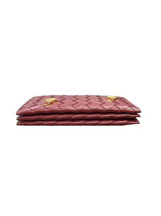 469899 bottega veneta maroon woven WOC