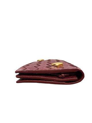 469899 bottega veneta maroon woven WOC