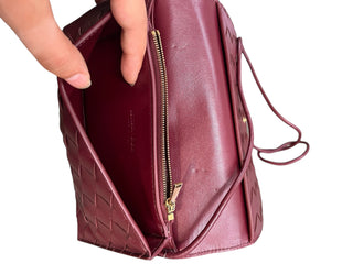 469899 bottega veneta maroon woven WOC