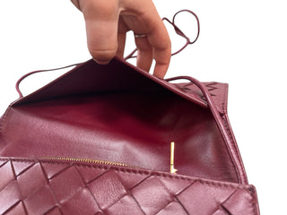 469899 bottega veneta maroon woven WOC