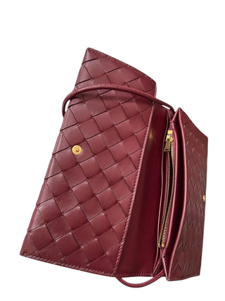 469899 bottega veneta maroon woven WOC