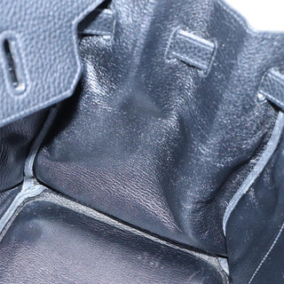 Hermes Birkin Handbag Black Clemence with Palladium Hardware