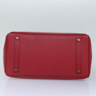 Hermes Birkin Handbag Red Ardennes with Gold Hardware