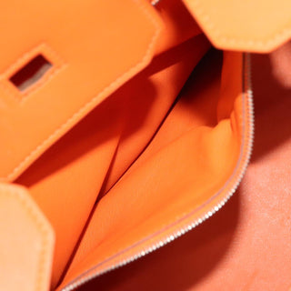 Hermes Birkin Handbag Orange Togo with Palladium Hardware