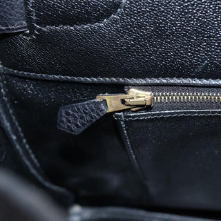 Hermes Birkin Handbag Black Clemence with Palladium Hardware