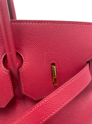 Hermes Birkin Handbag Red Ardennes with Gold Hardware