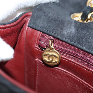 Chanel Vintage Classic Double Flap Bag Quilted Suede