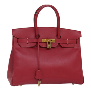 Hermes Birkin Handbag Red Ardennes with Gold Hardware