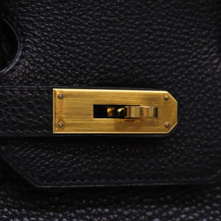 Hermes Birkin Handbag Black Clemence with Palladium Hardware