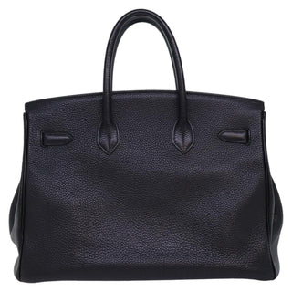 Hermes Birkin Handbag Black Clemence with Palladium Hardware