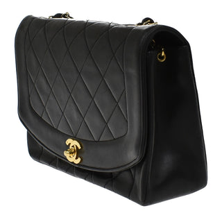 Chanel Vintage Diana Flap Bag Quilted Caviar