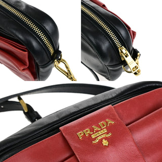 Prada Bow Camera shoulder Bag Leather