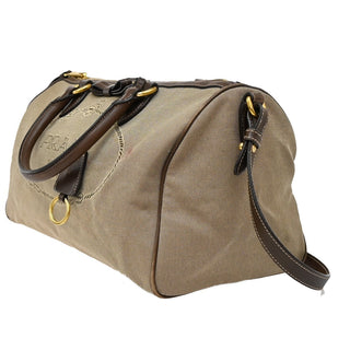Prada Logo Convertible Boston Bag Canvas